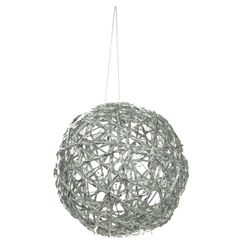 Bola Decorada Natal Aramada Prata 15cm