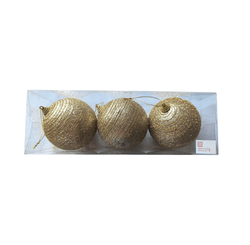 Kit Com 3 Bolas Decorativas Dourada 10cm