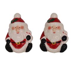 Conjunto Saleiro/pimenta Natal Ceramica Star 6x6x8,5cm