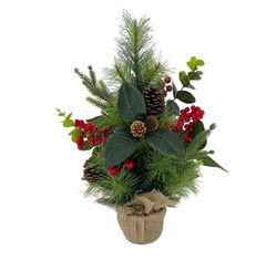 Enfeite Decorativo Arvore Natalina Normandia 45cm Vermelho