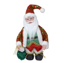 Papai Noel Decorativo Musical Vermelho e Verde