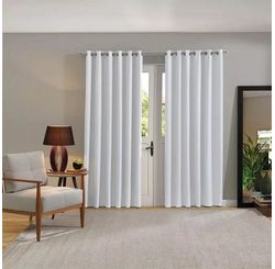 Cortina Blackout 100% Ilhos 3,00 X 1,70m Branco/branco/unico