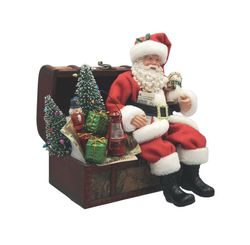 Papai Noel Bau Tesouro Decorativo 20cm