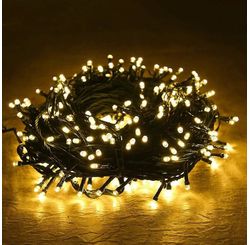 Pisca 100 Leds Warm Fixo Fio Verde Tom M/mf Uso Interno