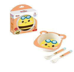 Conjunto Alimentacao Bowl Baby 3 Pecs Abelha