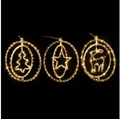 Argola Dupla Com Figuras 80 Leds Warm(21044)