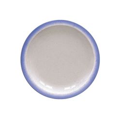 Prato Raso Rustico Azul Em Porcelana Decorada 28cm