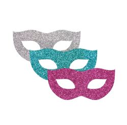 Micro Mascaras Carnaval C/glitter 3pcs