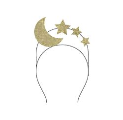 Tiara Para Carnaval Lua e Estrelas Dourada