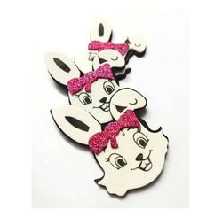 Micro Carinha Coelha C/3pecas - Rosa
