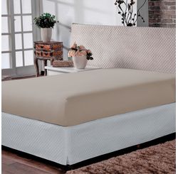 Jogo de Cama Liso Casal Bege Caqui