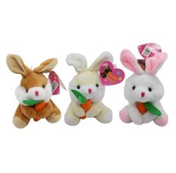 Chaveiro de Coelho C/ Cenoura de Pelucia 8cm - Sortido