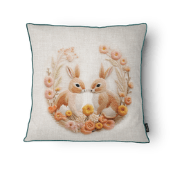 Capa de Almofada Pascoa Velvet C/cordone 43x43cm