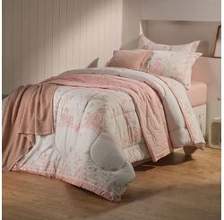Colcha Com Porta Travesseiro 200 Fios Infantil Emilia Solteiro