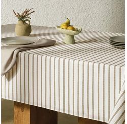 Toalha Mesa Sempre Limpa Zaira   1,60x3,20  Branco 01/taupe