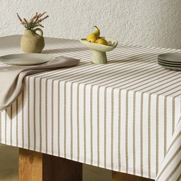 TOALHA MESA SEMPRE LIMPRA ZAIRA   BRANCO 01 TAUPE 2