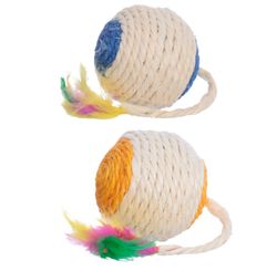 Brinquedo Gato Bola Sisal 25cm- Sortido