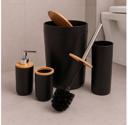 Conjunto Banheiro 4 Pcs Aman Preto/unico