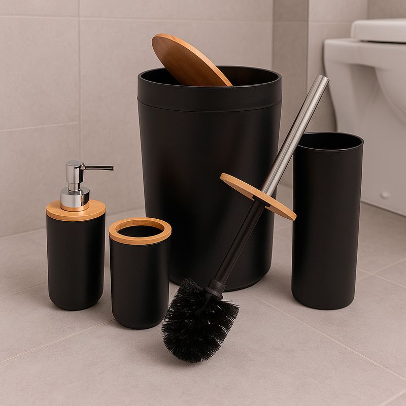 Conjunto de Banheiro 4 Pecas AMAN - Preto - 02