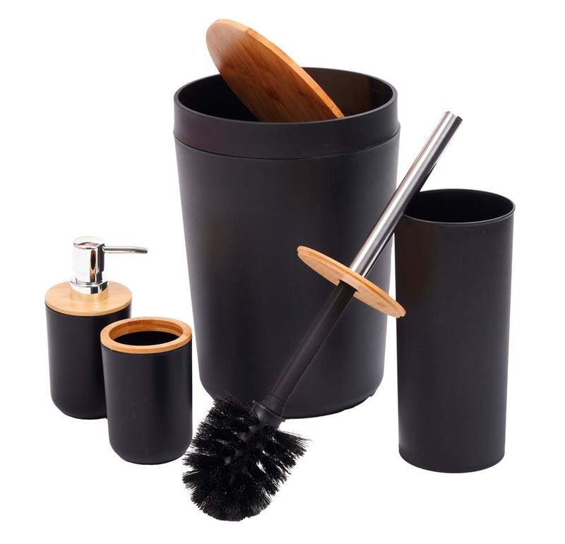 Conjunto de Banheiro 4 Pecas AMAN - Preto - 01
